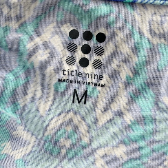 Title Nine Breeze Cowl Neck Dress Medium Blue Sleeveless Geometric Print - Picture 5 of 7